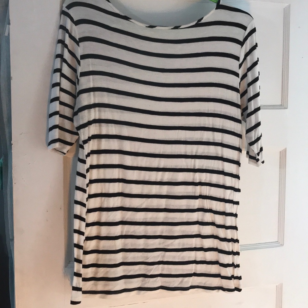 Black and white striped top